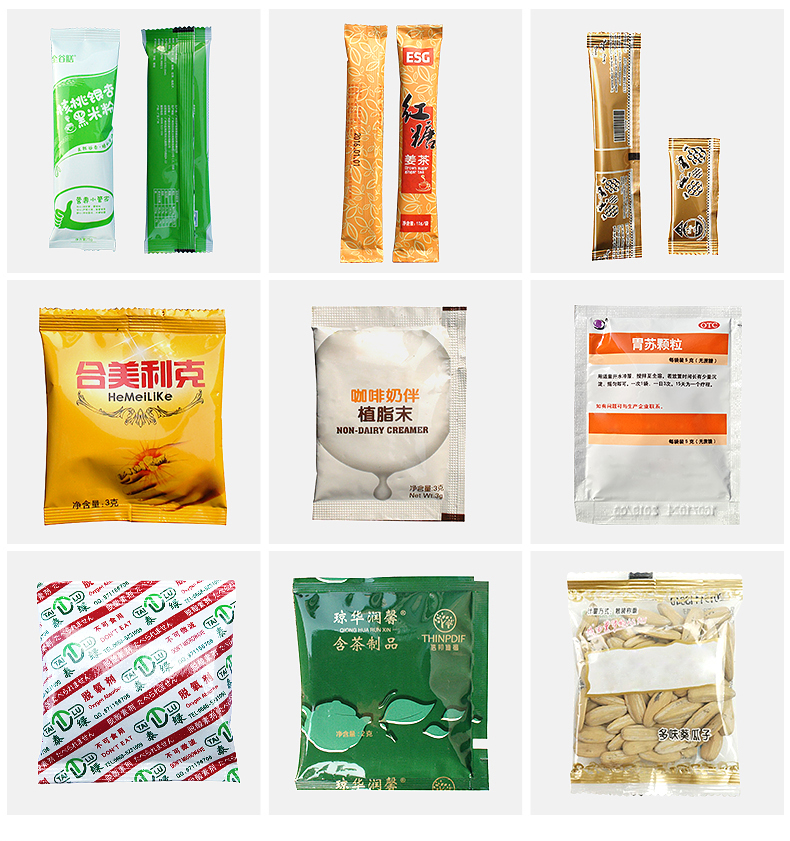 顆粒包裝機(jī)樣板（包裝白砂糖、瓜子、沖劑味精等顆粒裝）